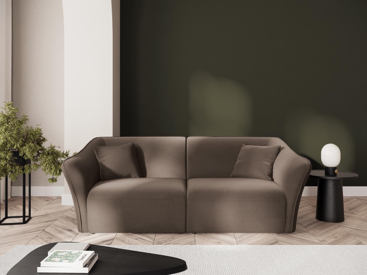 Tokyo Velour Modular Sofa 3 Sitzer in Light Brown präsentiert im Onlineshop von KAQTU Design AG. 3er Sofa ist von Cosmopolitan Design