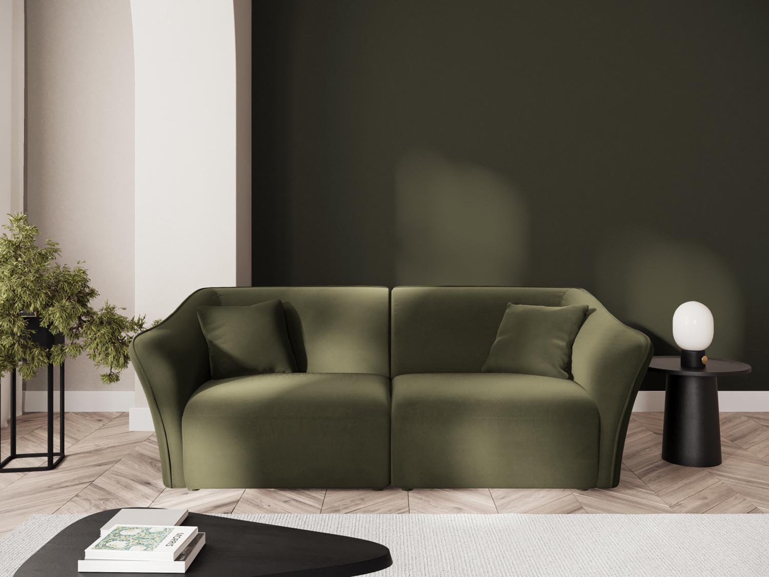 Tokyo Velour Modular Sofa 3 Sitzer in Light Green präsentiert im Onlineshop von KAQTU Design AG. 3er Sofa ist von Cosmopolitan Design