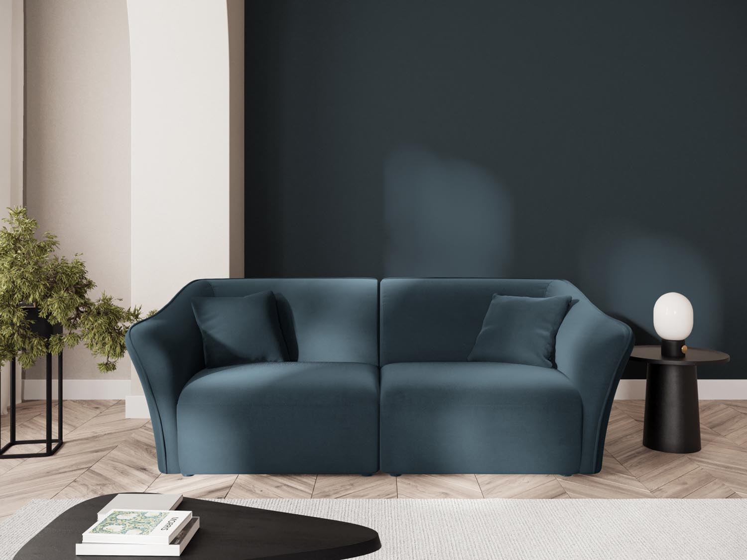 Tokyo Velour Modular Sofa 3 Sitzer in Pastel Blue präsentiert im Onlineshop von KAQTU Design AG. 3er Sofa ist von Cosmopolitan Design