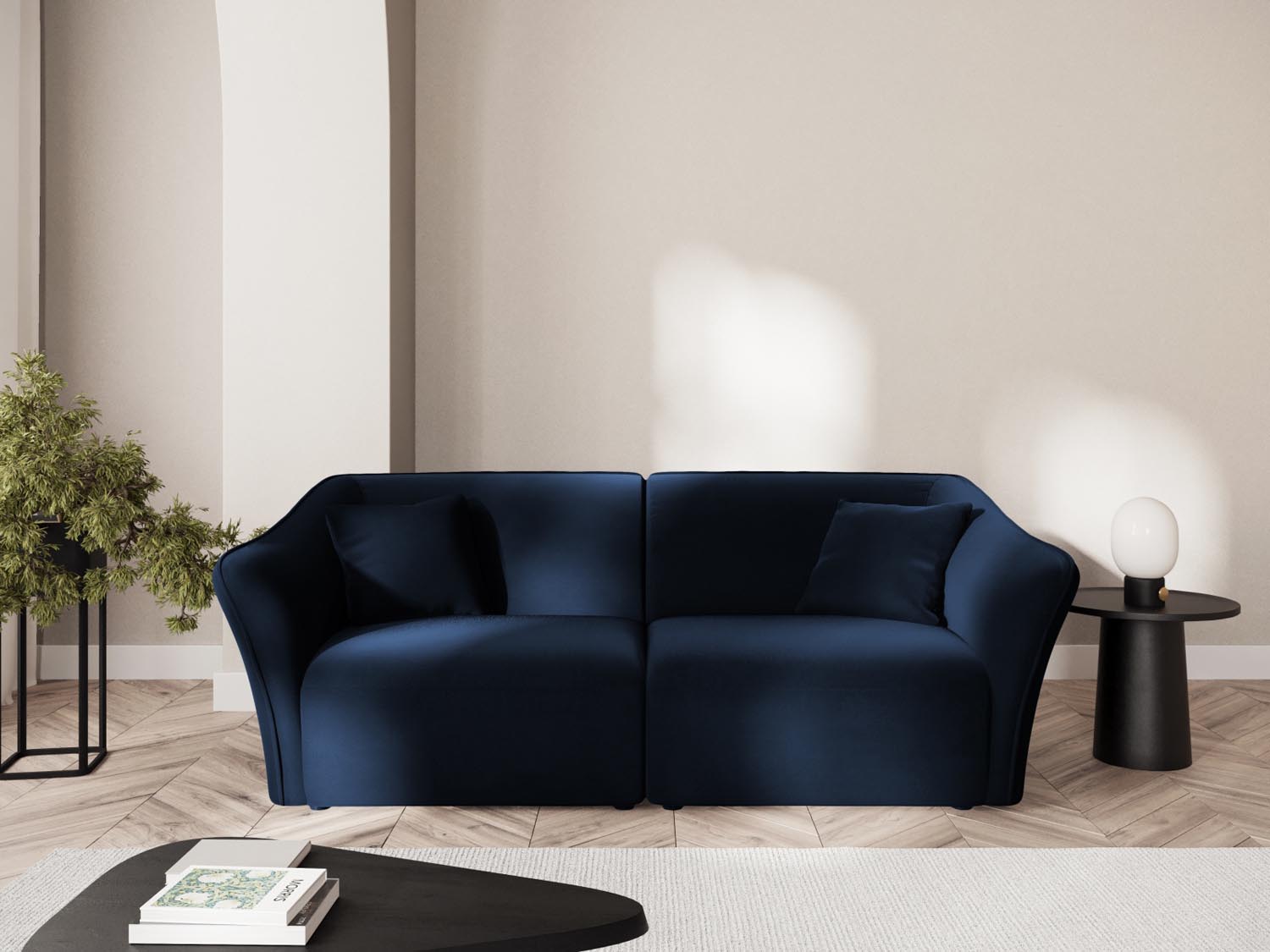 Tokyo Velour Modular Sofa 3 Sitzer in Royal Blue präsentiert im Onlineshop von KAQTU Design AG. 3er Sofa ist von Cosmopolitan Design