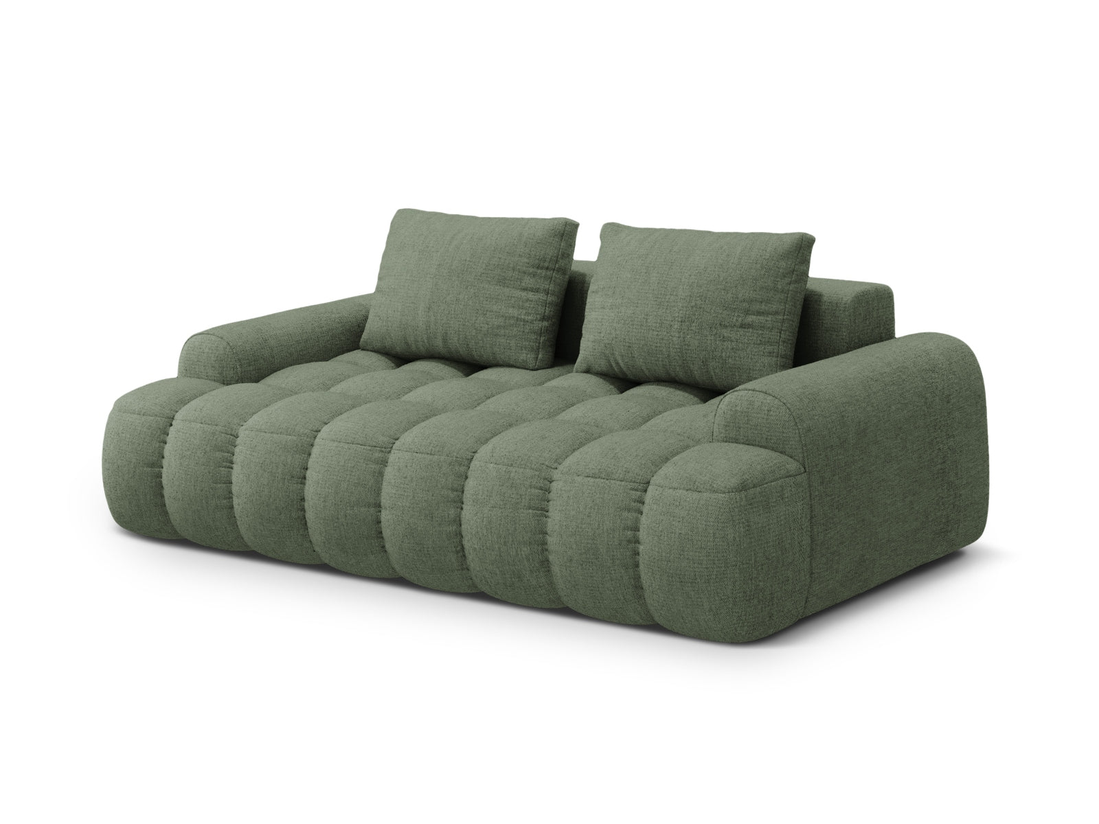Modernes 3-Sitzer Sofa Linz in Dunkelolivgrün, perfekt für stilvolle Wohnräume, bietet Komfort und Eleganz für Ihr Zuhause.