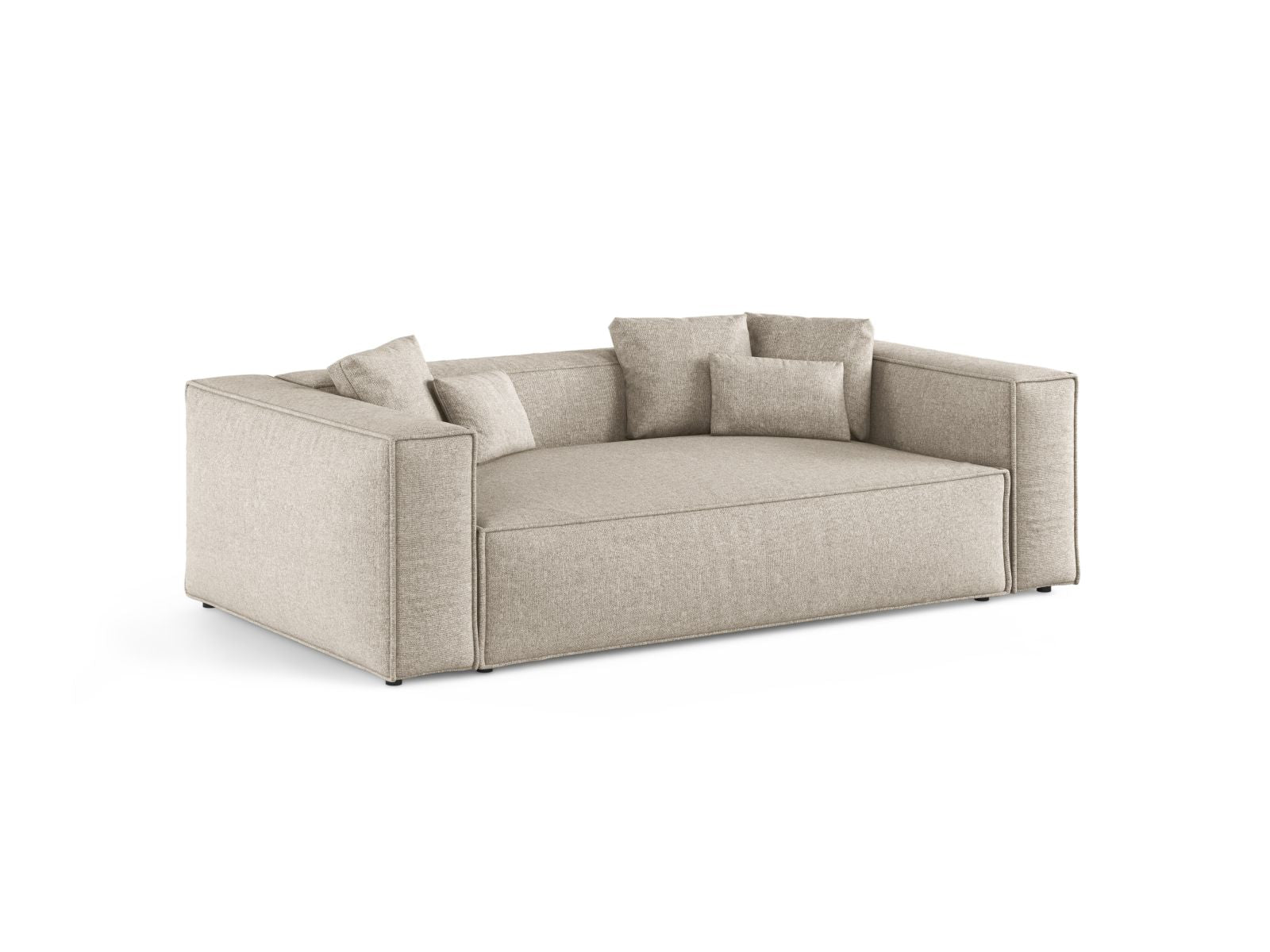 Elegantes 3-Sitzer Sofa Aveiro in stilvollem Dunkelbeige, ideal für moderne Wohnräume, erhältlich bei KAQTU Design AG.