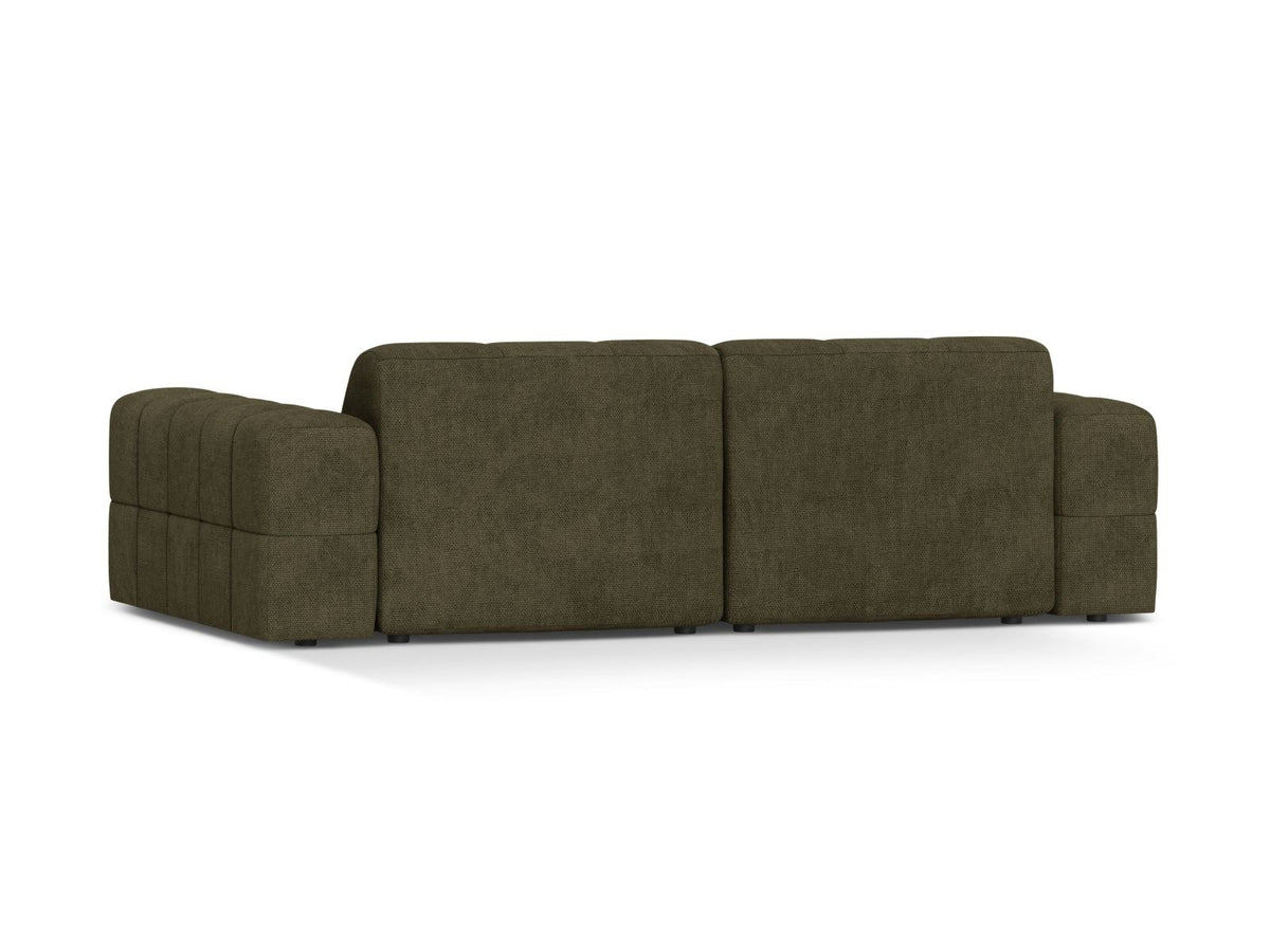 Cosmopolitan Design Chicago 3-Sitzer Sofa in Light Beige, Chenille-Stoff Eden, schwarze Kunststoffbeine, gerade Rückenlehne.