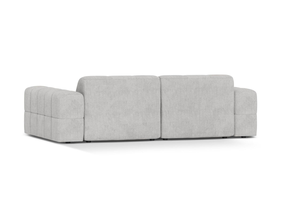 Cosmopolitan Design Chicago 3-Sitzer Sofa in Light Beige, Chenille-Stoff Eden, schwarze Kunststoffbeine, gerade Rückenlehne.