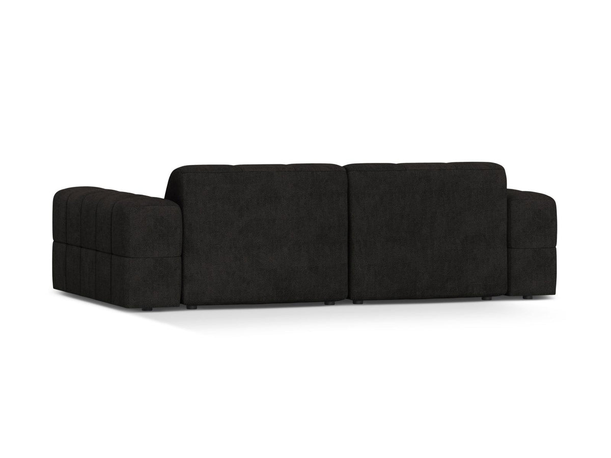 Cosmopolitan Design Chicago 3-Sitzer Sofa in Light Beige, Chenille-Stoff Eden, schwarze Kunststoffbeine, gerade Rückenlehne.