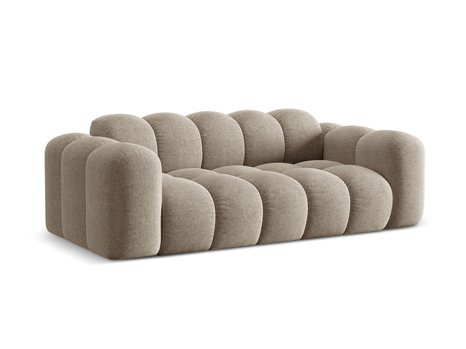 Elegantes 3-Sitzer Sofa Treno in stilvollem Dunkelbeige, ideal für moderne Wohnräume, erhältlich bei KAQTU Design AG.