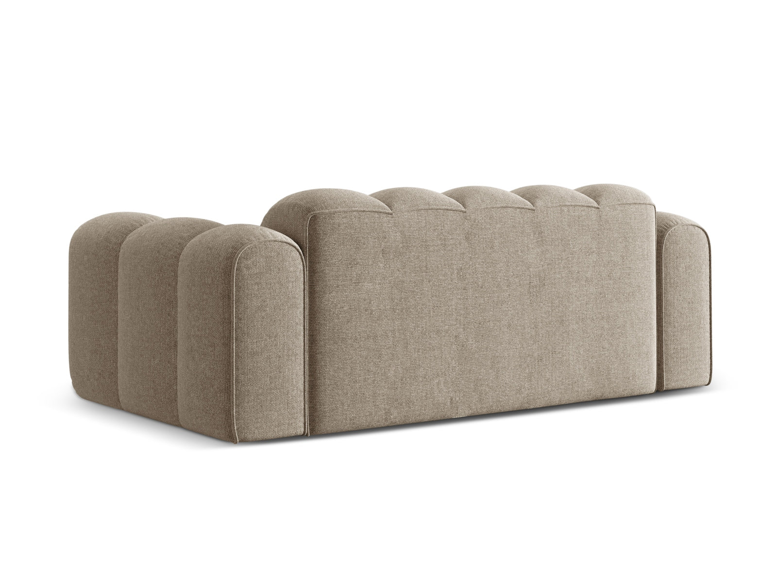 Elegantes 3-Sitzer Sofa Treno in dunkelbeige, ideal für stilvolle Wohnräume und entspannte Abende, erhältlich bei KAQTU.