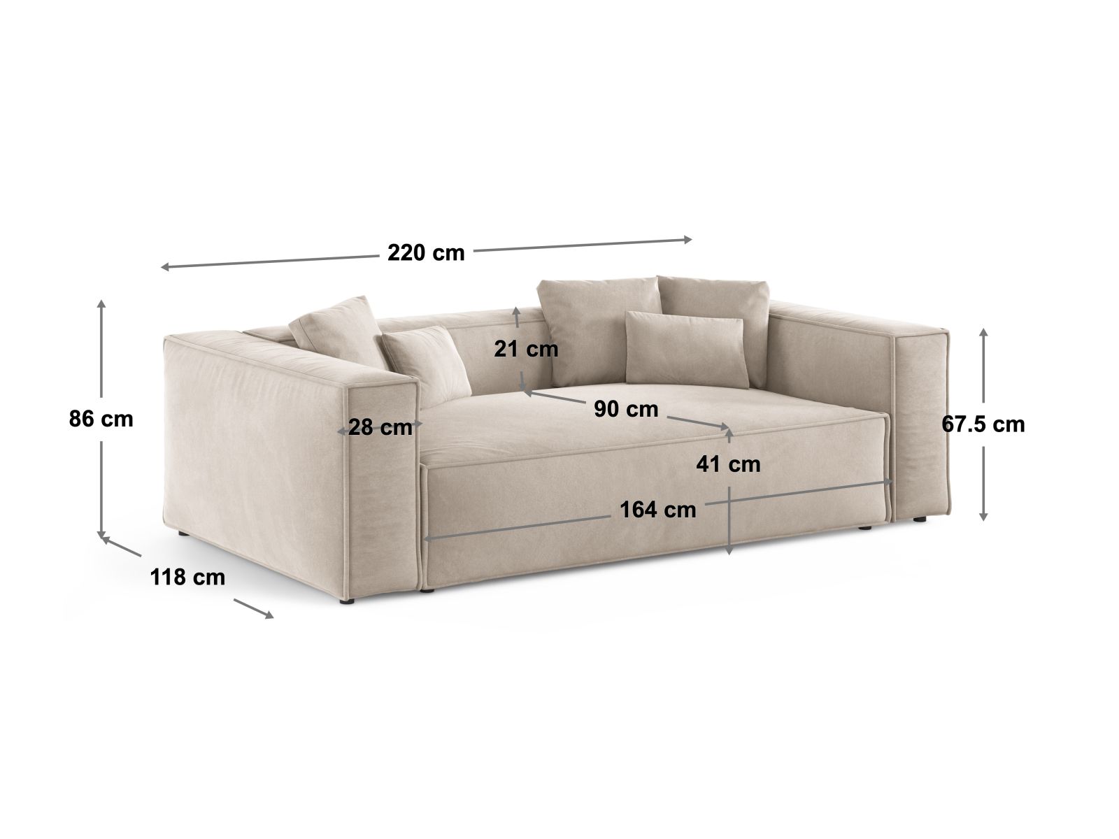 Stilvolles 3-Sitzer Sofa Aveiro in edlem Moosgrün, perfekt für zeitgemäße Inneneinrichtungen und gemütliche Wohnzimmer.