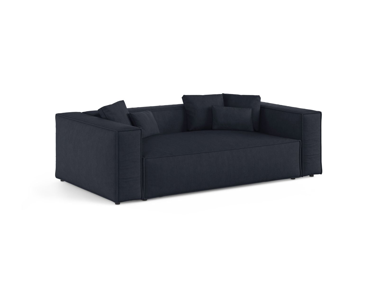 Elegantes 3-Sitzer Sofa Aveiro in tiefem Navy Blau, stilvoll und modern, ideal für jedes Wohnzimmer, präsentiert von Cosmopolitan Design.