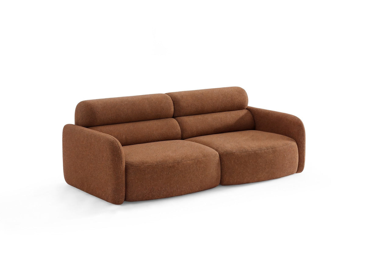 Dreisitzer-Sofa Malmo mit Stoffbezug und niedrigen schwarzen Kunststoffbeinen