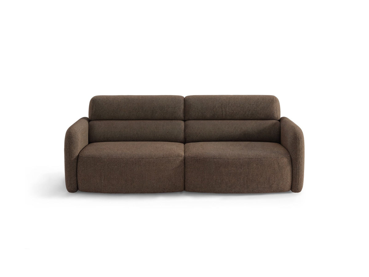 Dreisitzer-Sofa Malmo mit Stoffbezug und niedrigen schwarzen Kunststoffbeinen