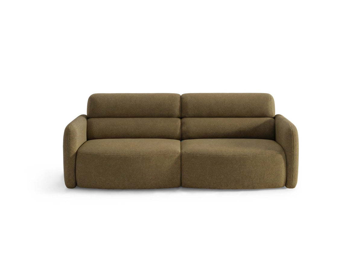 Dreisitzer-Sofa Malmo mit Stoffbezug und niedrigen schwarzen Kunststoffbeinen