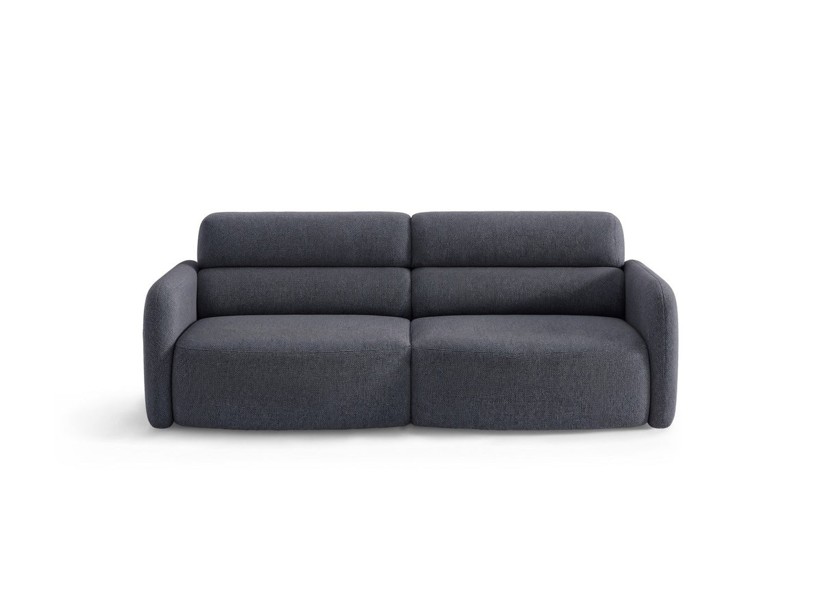 Dreisitzer-Sofa Malmo mit Stoffbezug und niedrigen schwarzen Kunststoffbeinen