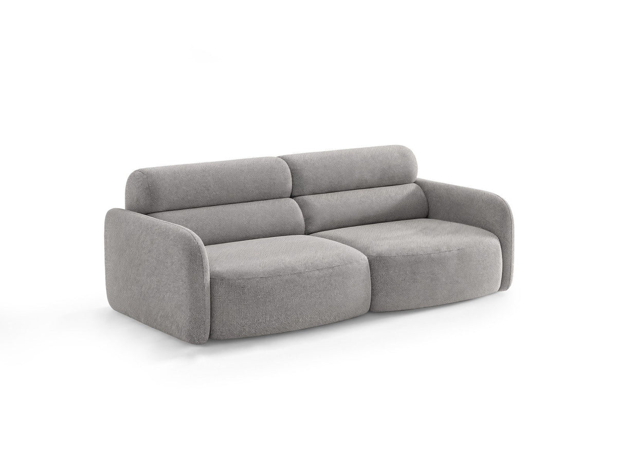 Dreisitzer-Sofa Malmo mit Stoffbezug und niedrigen schwarzen Kunststoffbeinen