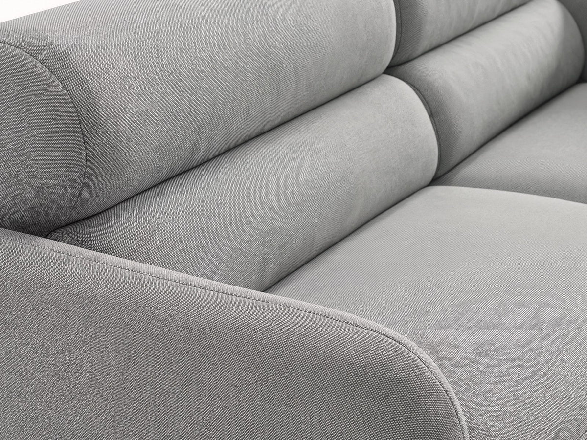 Dreisitzer-Sofa Malmo mit Stoffbezug und niedrigen schwarzen Kunststoffbeinen