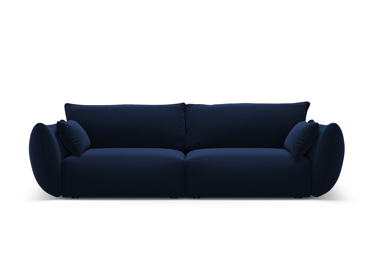 3er Sofa Matera mit Stoffbezug, Massivholzrahmen und schwarzen Kunststoffbeinen