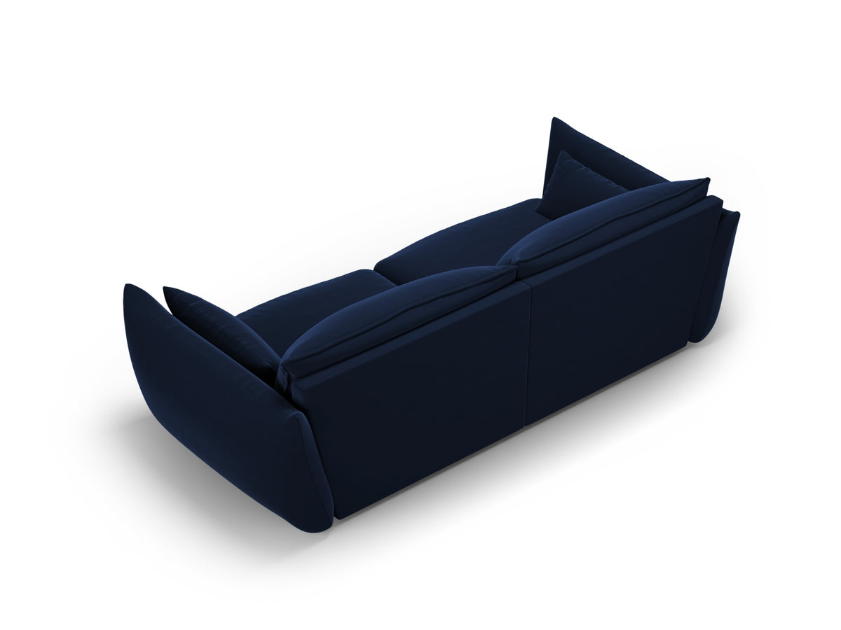 3er Sofa Matera mit Stoffbezug, Massivholzrahmen und schwarzen Kunststoffbeinen