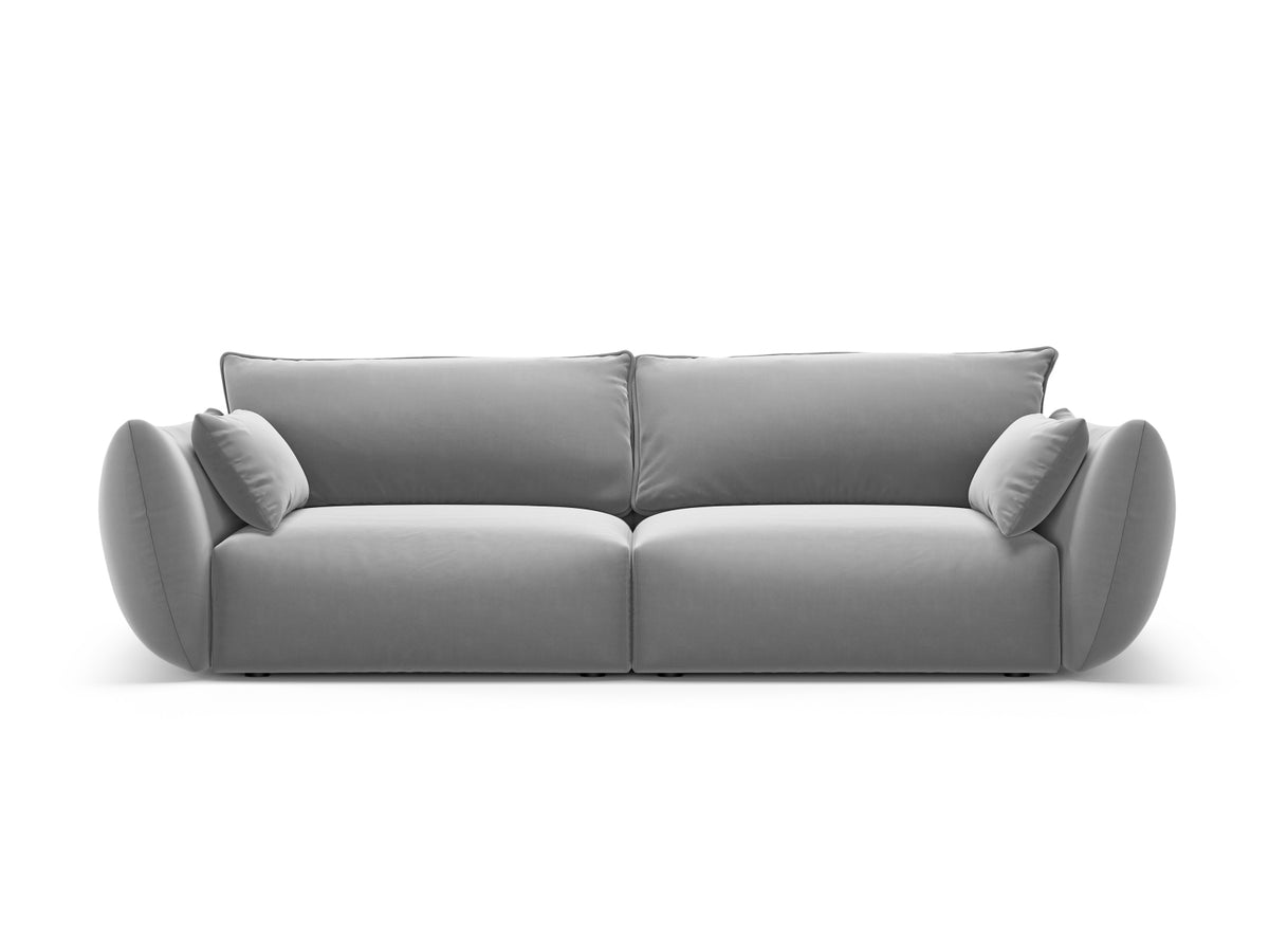3er Sofa Matera mit Stoffbezug, Massivholzrahmen und schwarzen Kunststoffbeinen