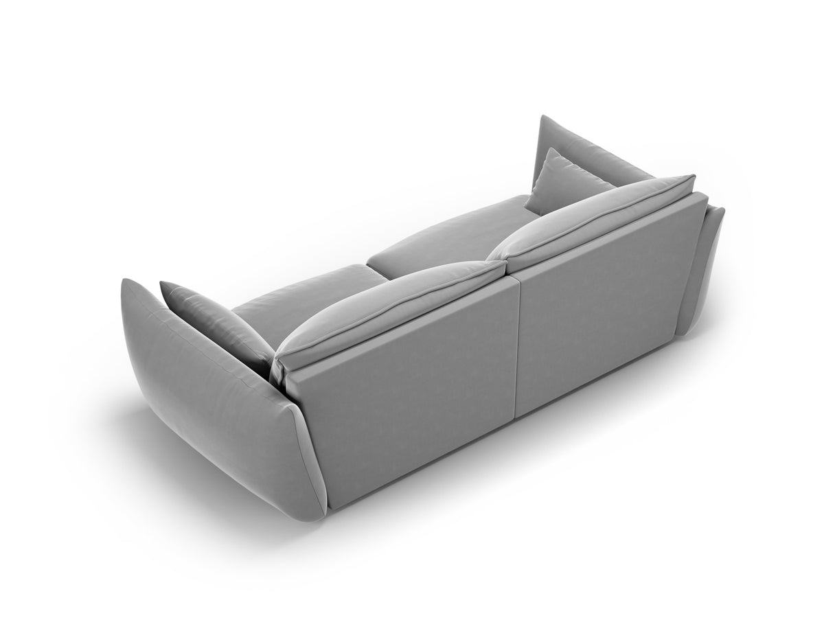 3er Sofa Matera mit Stoffbezug, Massivholzrahmen und schwarzen Kunststoffbeinen