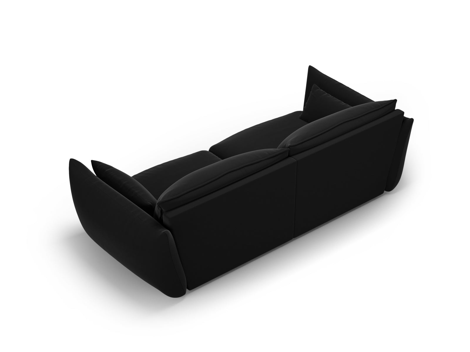 Elegantes 3-Sitzer Sofa Matera in zeitlosem Schwarz, ideal für moderne Wohnräume, entworfen von Cosmopolitan Design.