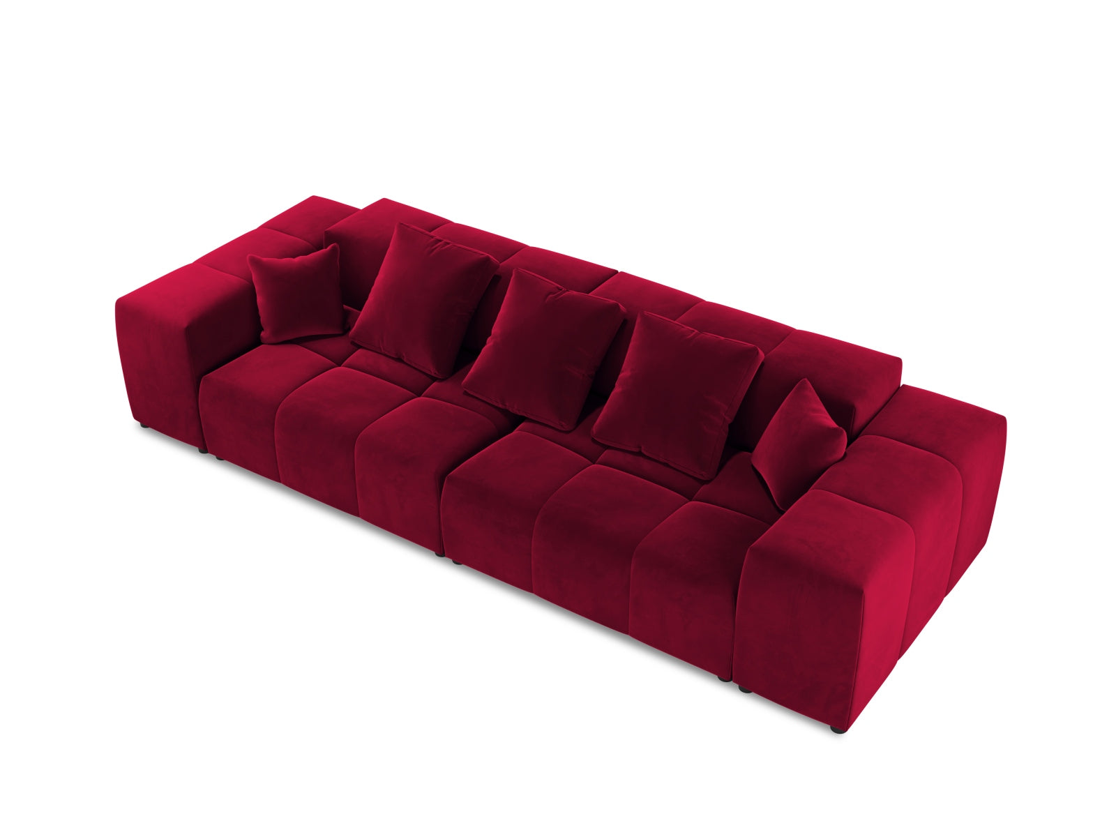 Rome Velour Modular Sofa 3 Sitzer in Red präsentiert im Onlineshop von KAQTU Design AG. 3er Sofa ist von Cosmopolitan Design