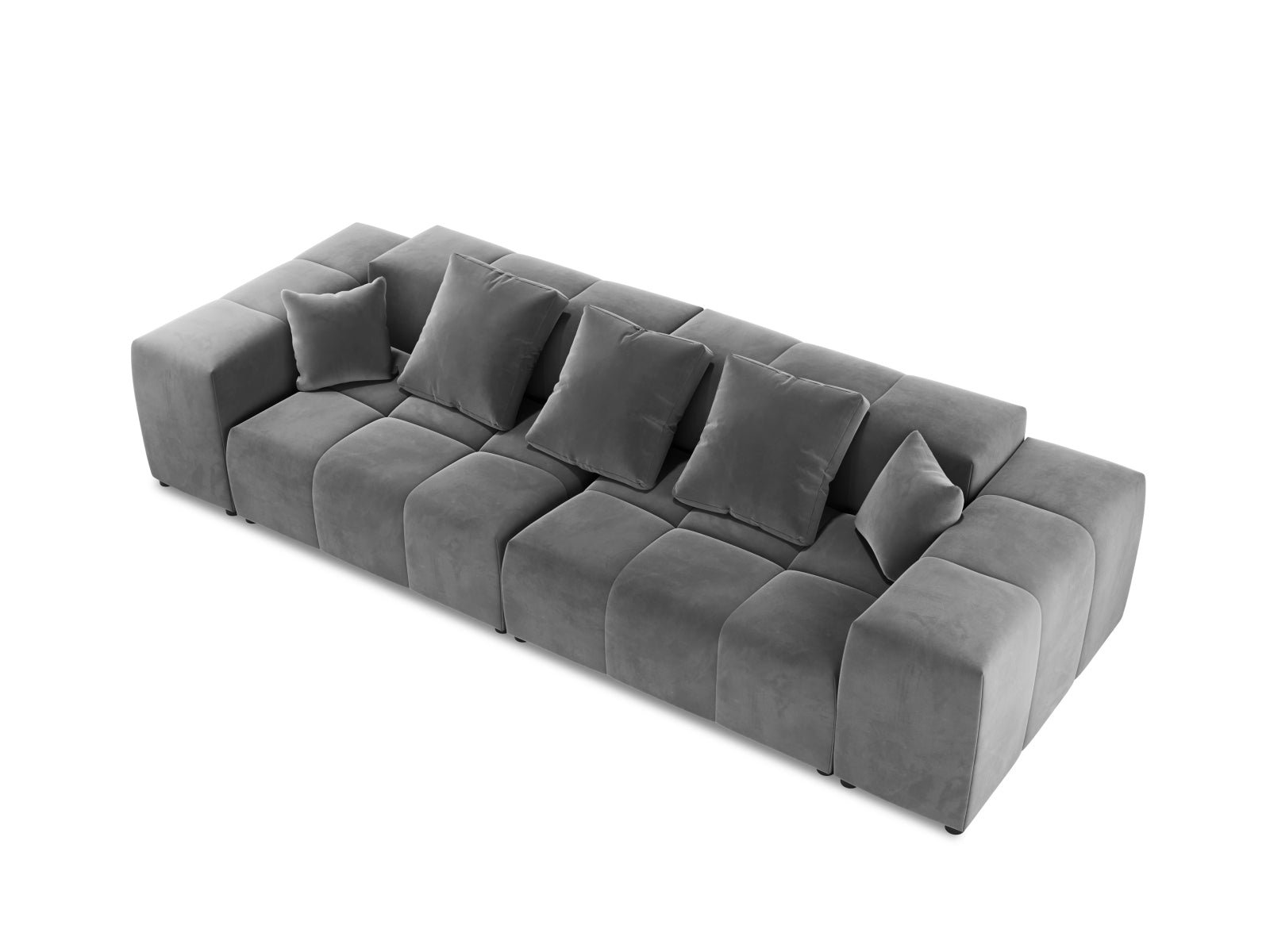 Rome Velour Modular Sofa 3 Sitzer in Grey präsentiert im Onlineshop von KAQTU Design AG. 3er Sofa ist von Cosmopolitan Design