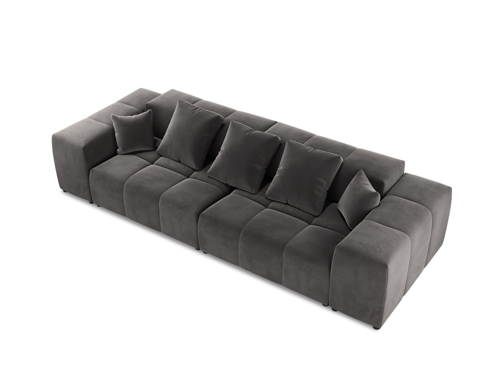 Rome Velour Modular Sofa 3 Sitzer in Dark Grey präsentiert im Onlineshop von KAQTU Design AG. 3er Sofa ist von Cosmopolitan Design