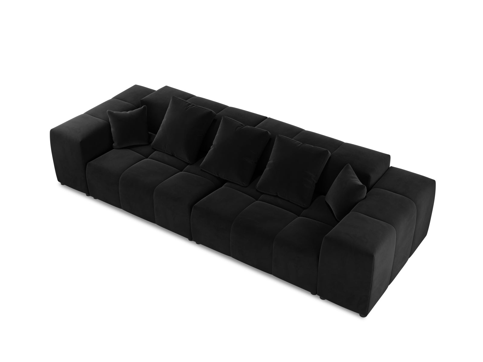 Rome Velour Modular Sofa 3 Sitzer in Black präsentiert im Onlineshop von KAQTU Design AG. 3er Sofa ist von Cosmopolitan Design