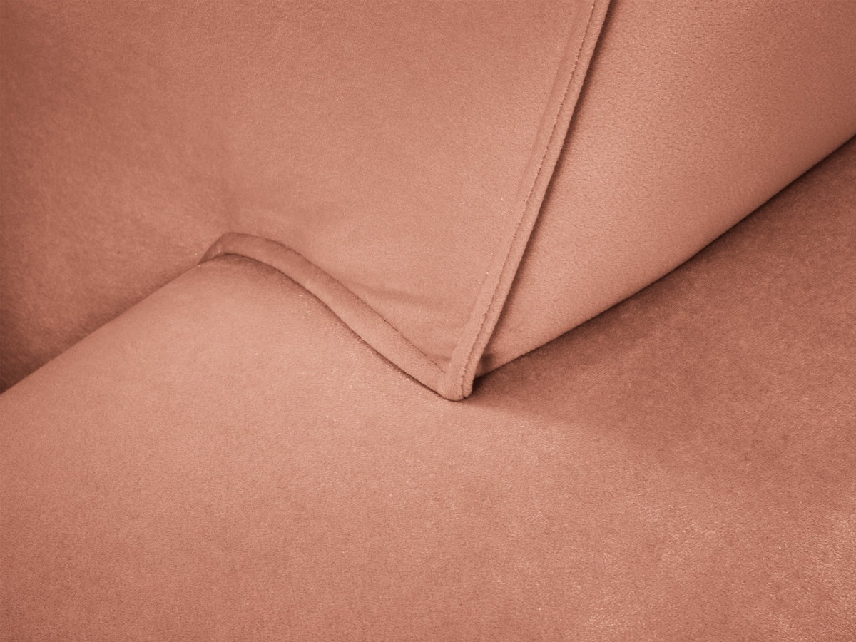Dreisitzer-Sofa mit schwarzem Samtbezug (Salvador), Massivholzrahmen und schwarzen Kunststoffbeinen, Breite 232 cm.