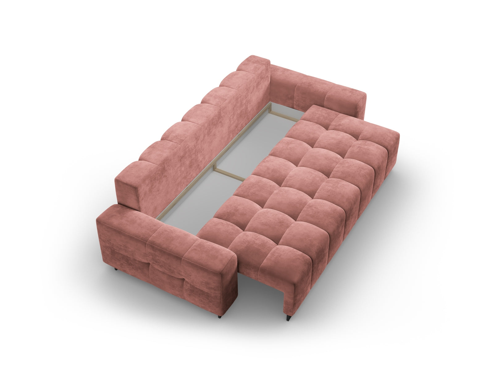 Wicklow Velour Sofa mit Schlaffunktion und Stauraum 3 Sitzer in Pink präsentiert im Onlineshop von KAQTU Design AG. Bettsofa ist von Cosmopolitan Design