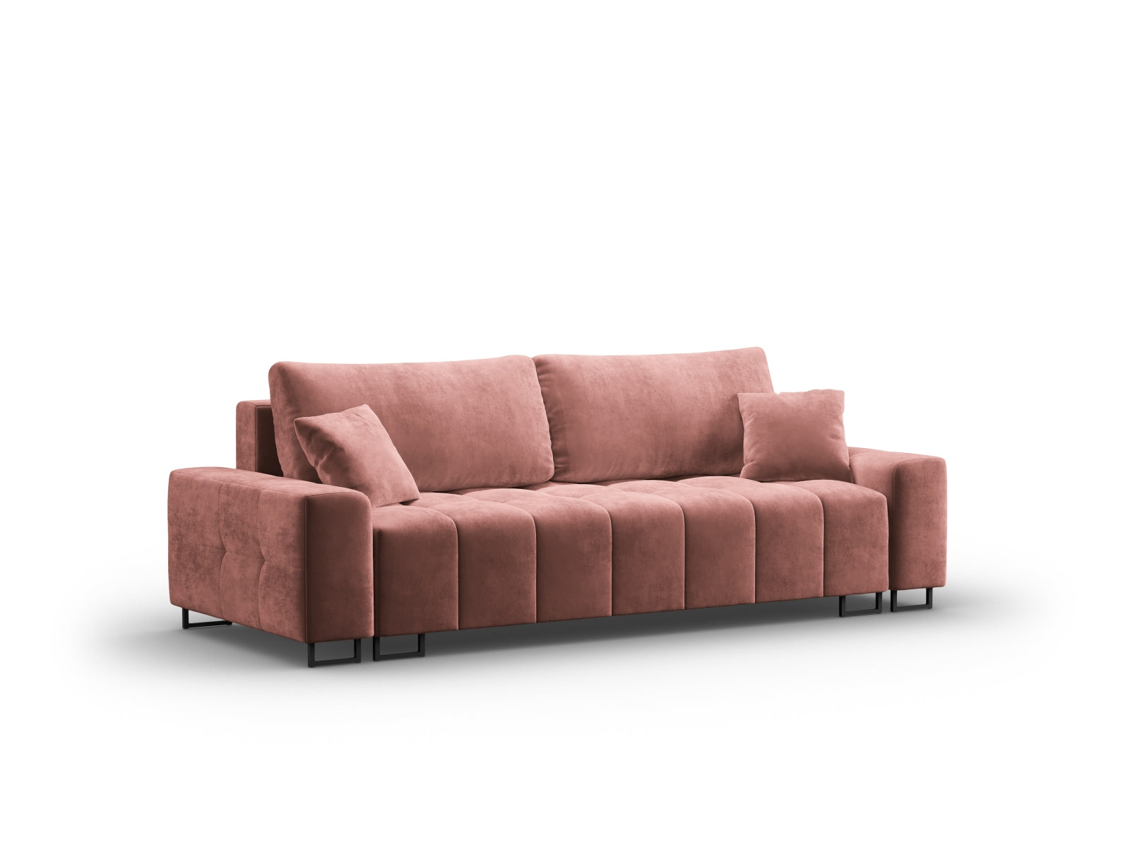 Wicklow Velour Sofa mit Schlaffunktion und Stauraum 3 Sitzer in Pink präsentiert im Onlineshop von KAQTU Design AG. Bettsofa ist von Cosmopolitan Design