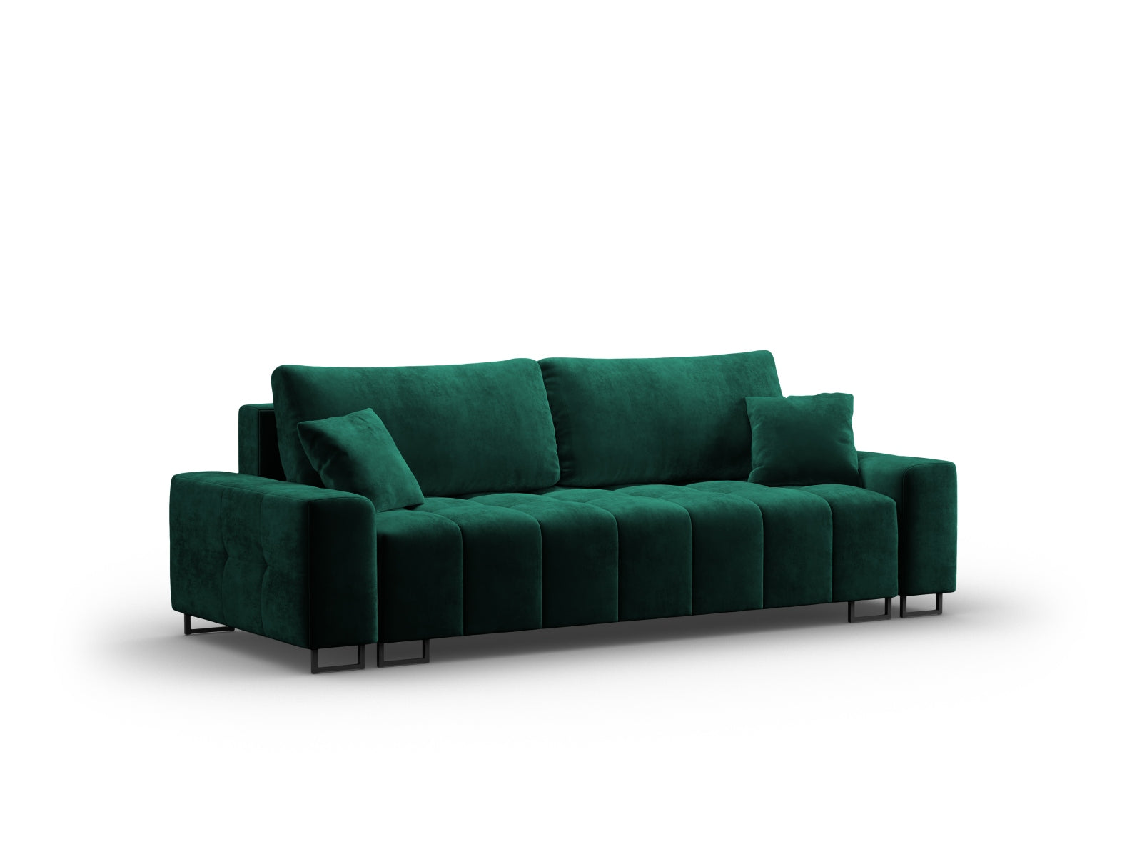 Wicklow Velour Sofa mit Schlaffunktion und Stauraum 3 Sitzer in Bottle Green präsentiert im Onlineshop von KAQTU Design AG. Bettsofa ist von Cosmopolitan Design