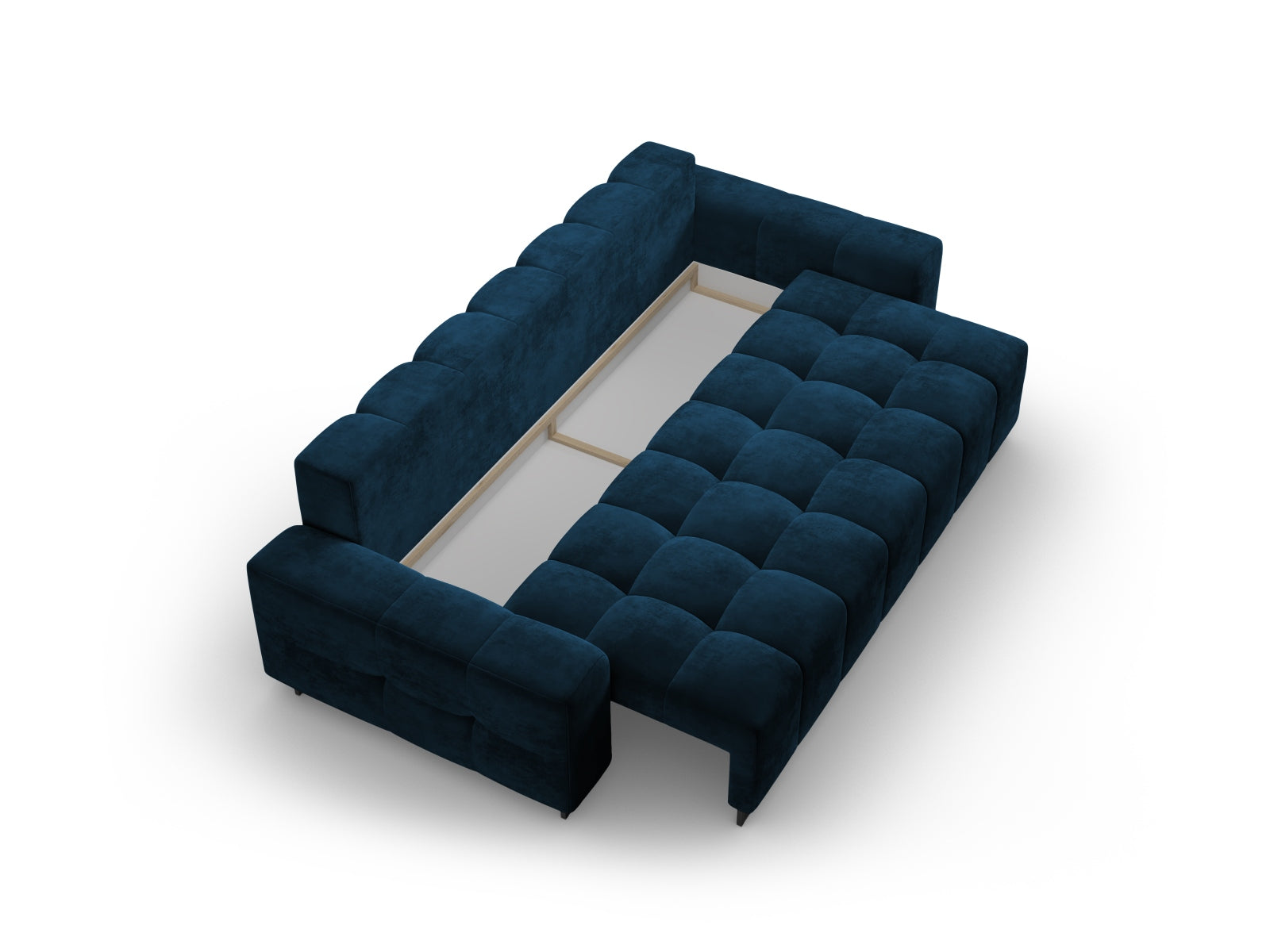 Wicklow Velour Sofa mit Schlaffunktion und Stauraum 3 Sitzer in Royal Blue präsentiert im Onlineshop von KAQTU Design AG. Bettsofa ist von Cosmopolitan Design