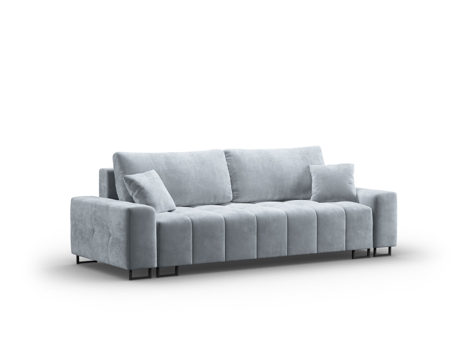 Wicklow Velour Sofa mit Schlaffunktion und Stauraum 3 Sitzer in Light Blue präsentiert im Onlineshop von KAQTU Design AG. Bettsofa ist von Cosmopolitan Design