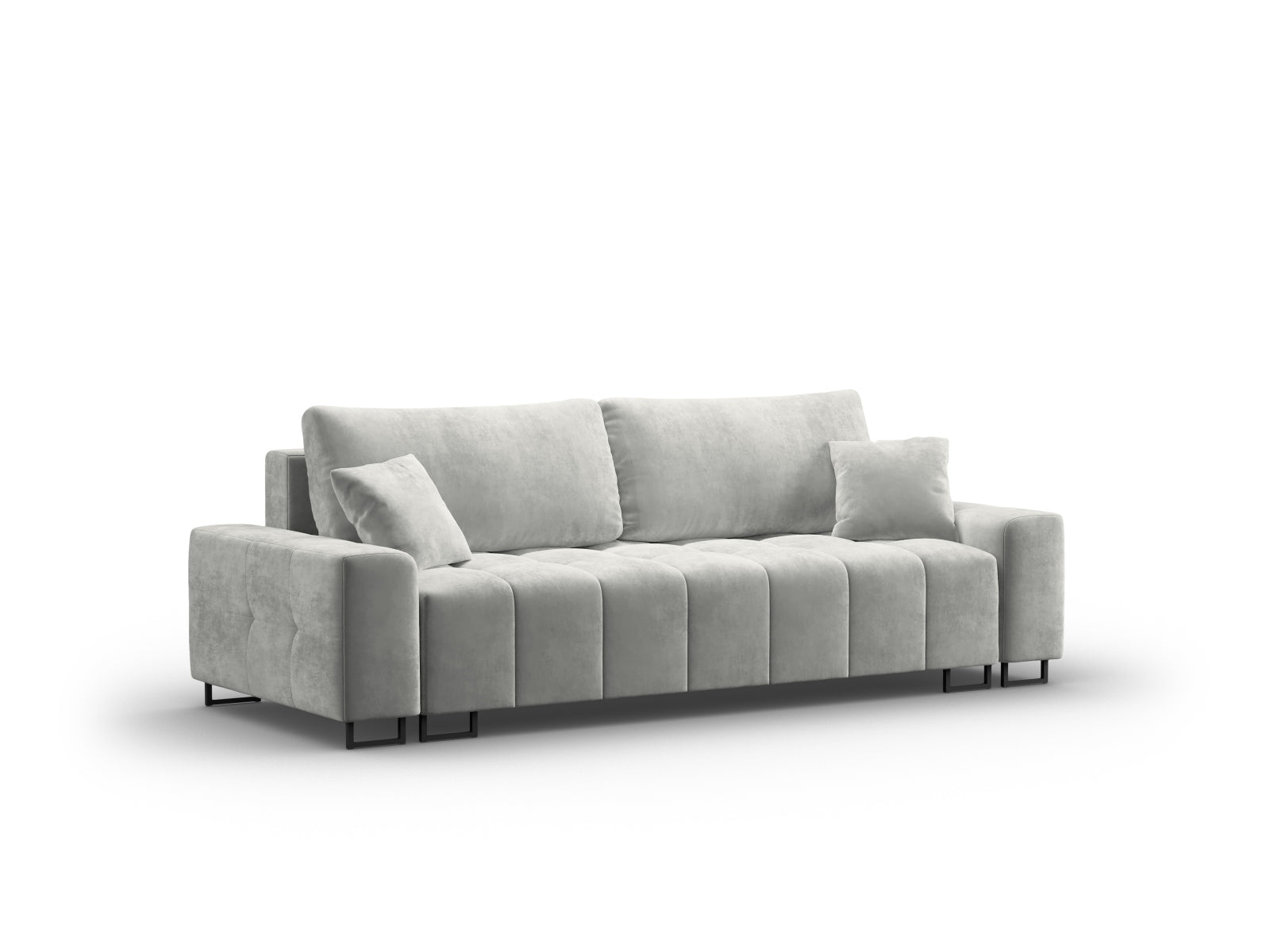 Wicklow Velour Sofa mit Schlaffunktion und Stauraum 3 Sitzer in Light Grey präsentiert im Onlineshop von KAQTU Design AG. Bettsofa ist von Cosmopolitan Design