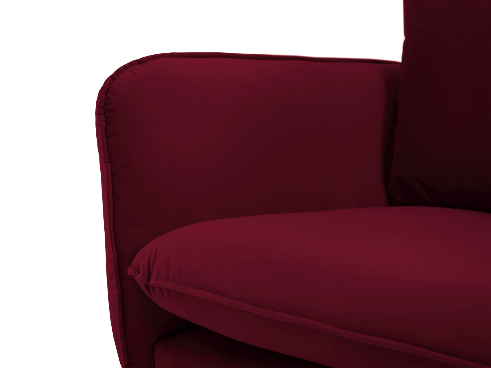 Stilvolles 3-Sitzer Sofa aus hochwertigem Velours von Cosmopolitan Design. Perfekt für kompakte Räume, vereint es Komfort und Eleganz.