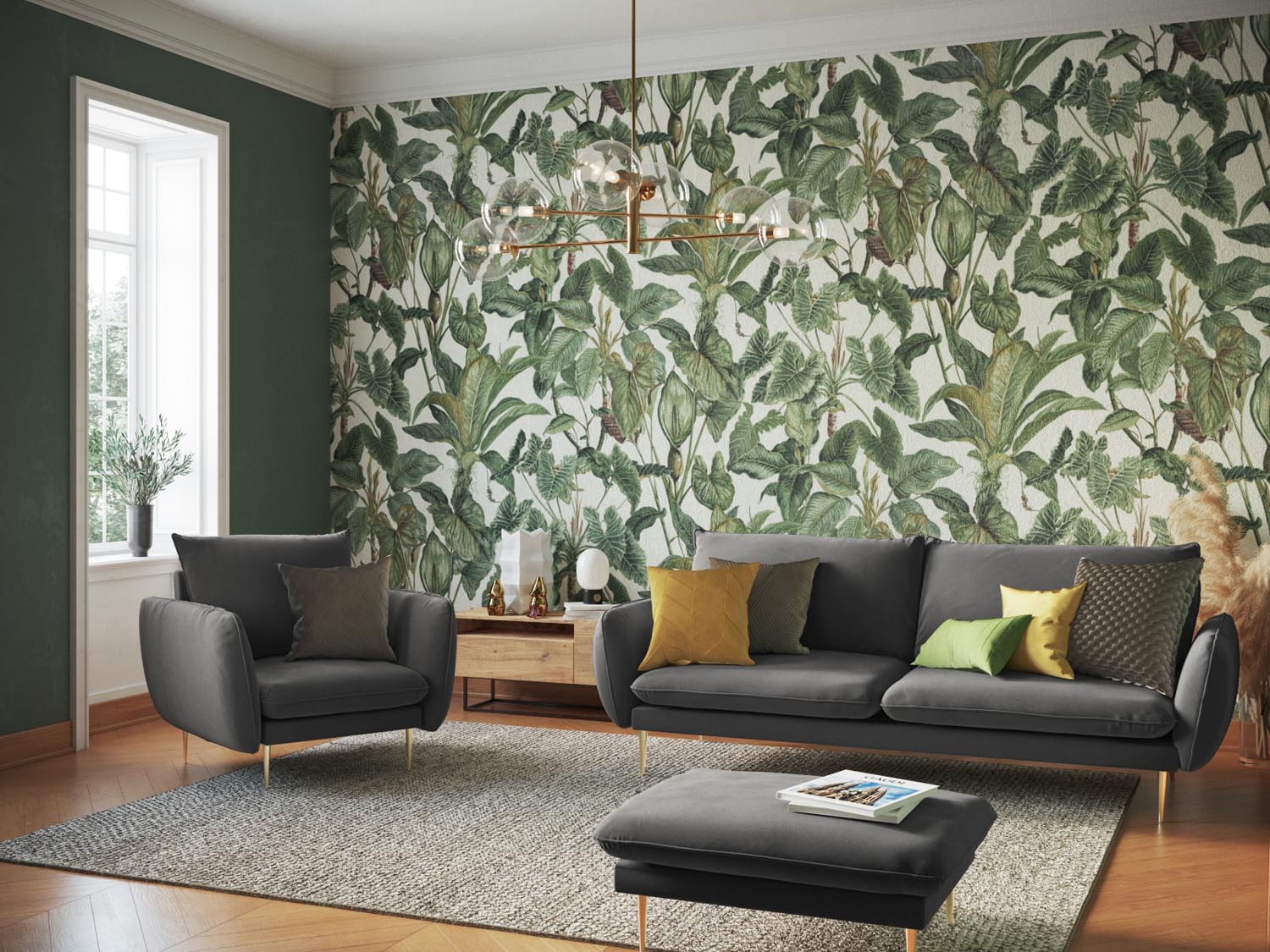 Entdecken Sie das stilvolle Vienna Velour Sofa 3 Sitzer von Cosmopolitan Design – ideal für kleine Räume und höchsten Komfort.