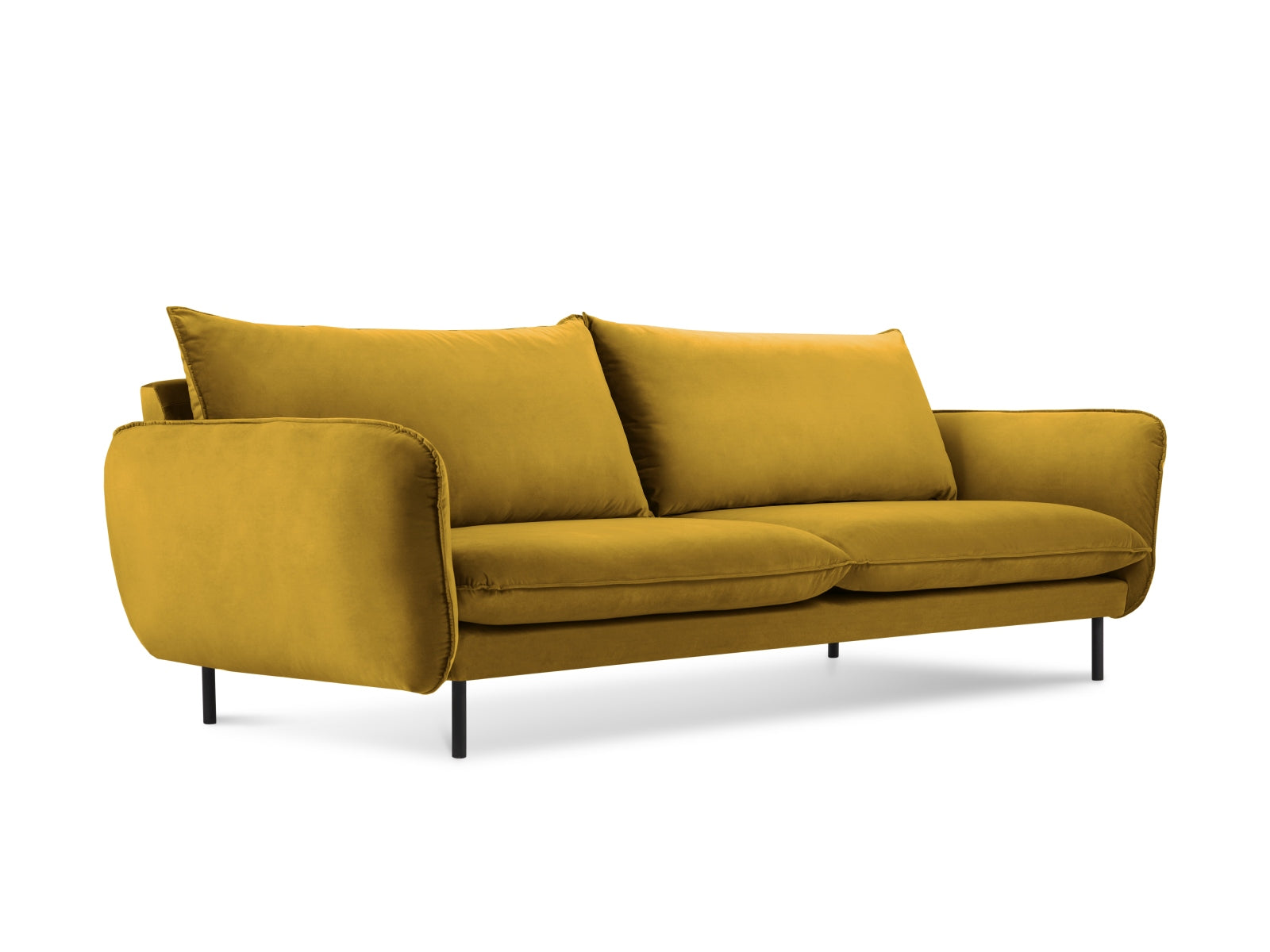 Elegantes 3-Sitzer Sofa aus luxuriösem Velours von Cosmopolitan Design. Ideal für kleine Räume, bietet es hohen Komfort und stilvolles Design.