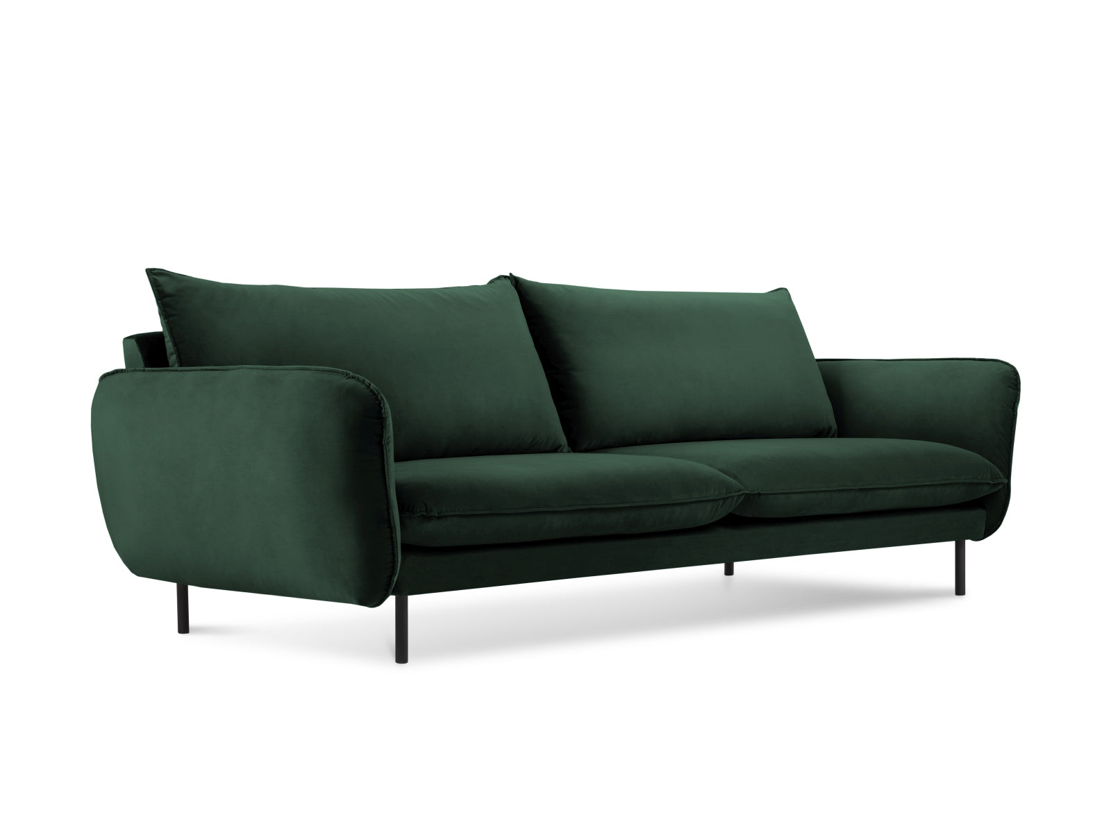 Vienna Velour Sofa 3 Sitzer 92cm in Bottle Green/Schwarz präsentiert im Onlineshop von KAQTU Design AG. 3er Sofa ist von Cosmopolitan Design