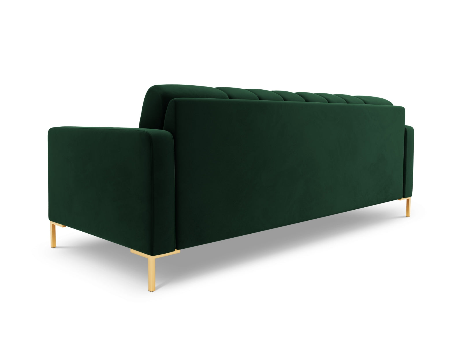 Elegantes 3-Sitzer Sofa Bali in edlem Bottle Green-Bluvel, ideal für stilvolle Wohnräume und entspannte Stunden.