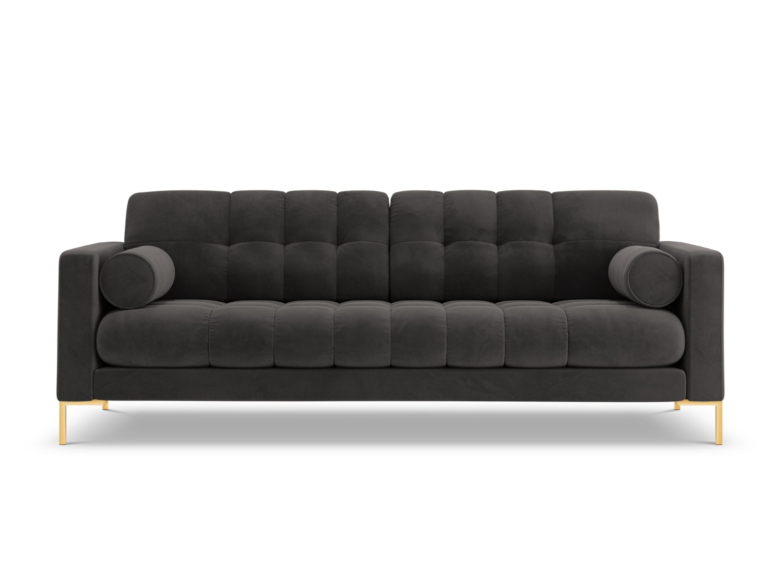 Modernes 3-Sitzer Sofa Bali in edlem Dunkelgrau, perfekt für gemütliche Wohnzimmer, entworfen von Cosmopolitan Design.
