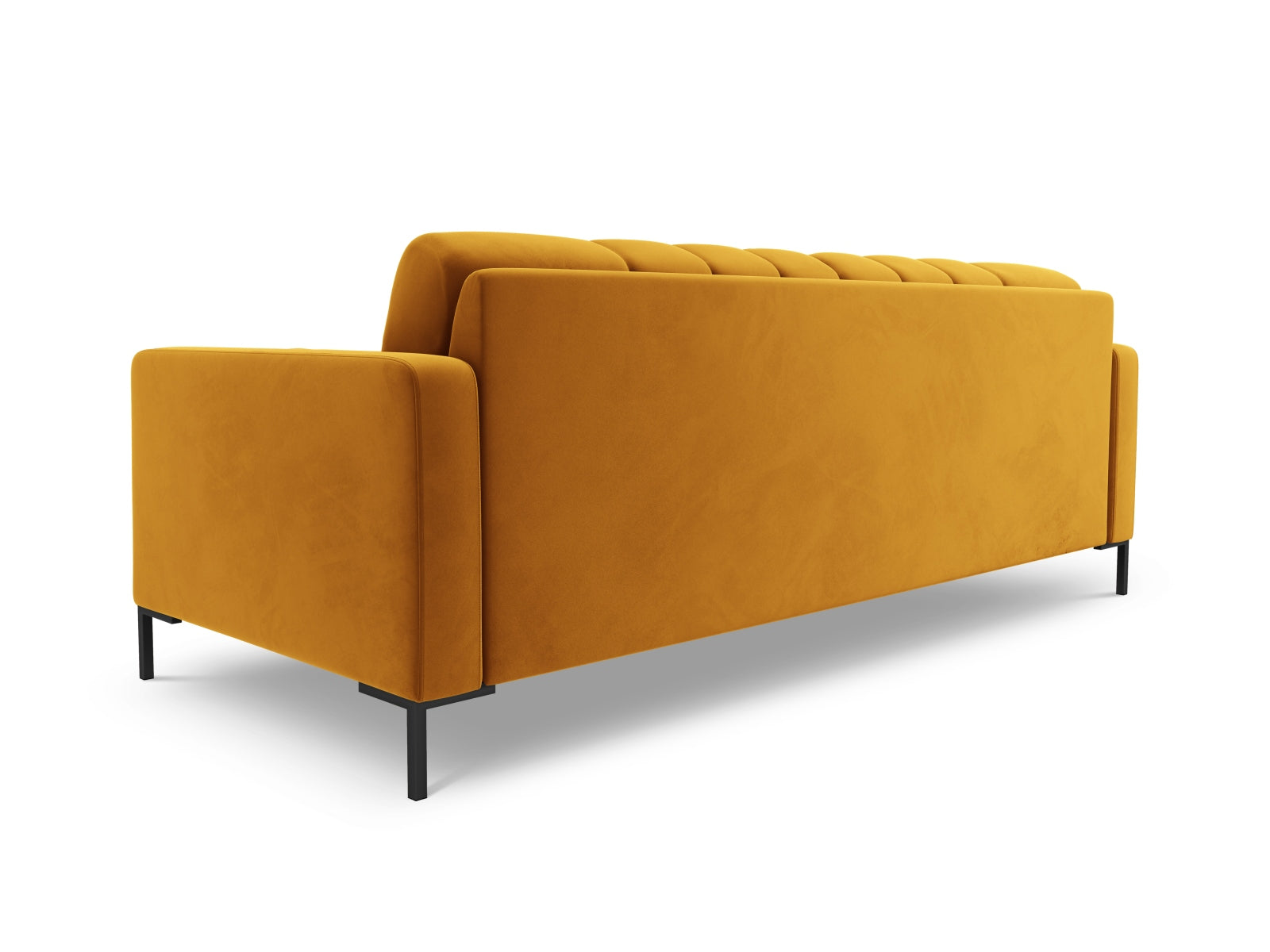 Elegantes 3-Sitzer Sofa Bali in trendigem Yellow-Bluvel, ideal für einladende Wohnräume und entspannte Stunden.