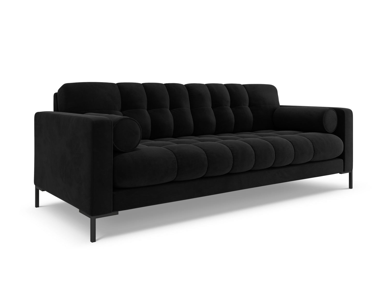 Elegantes 3-Sitzer Sofa Bali in stilvollem Black-Bluvel, ideal für moderne Wohnräume, erhältlich bei KAQTU Design AG.