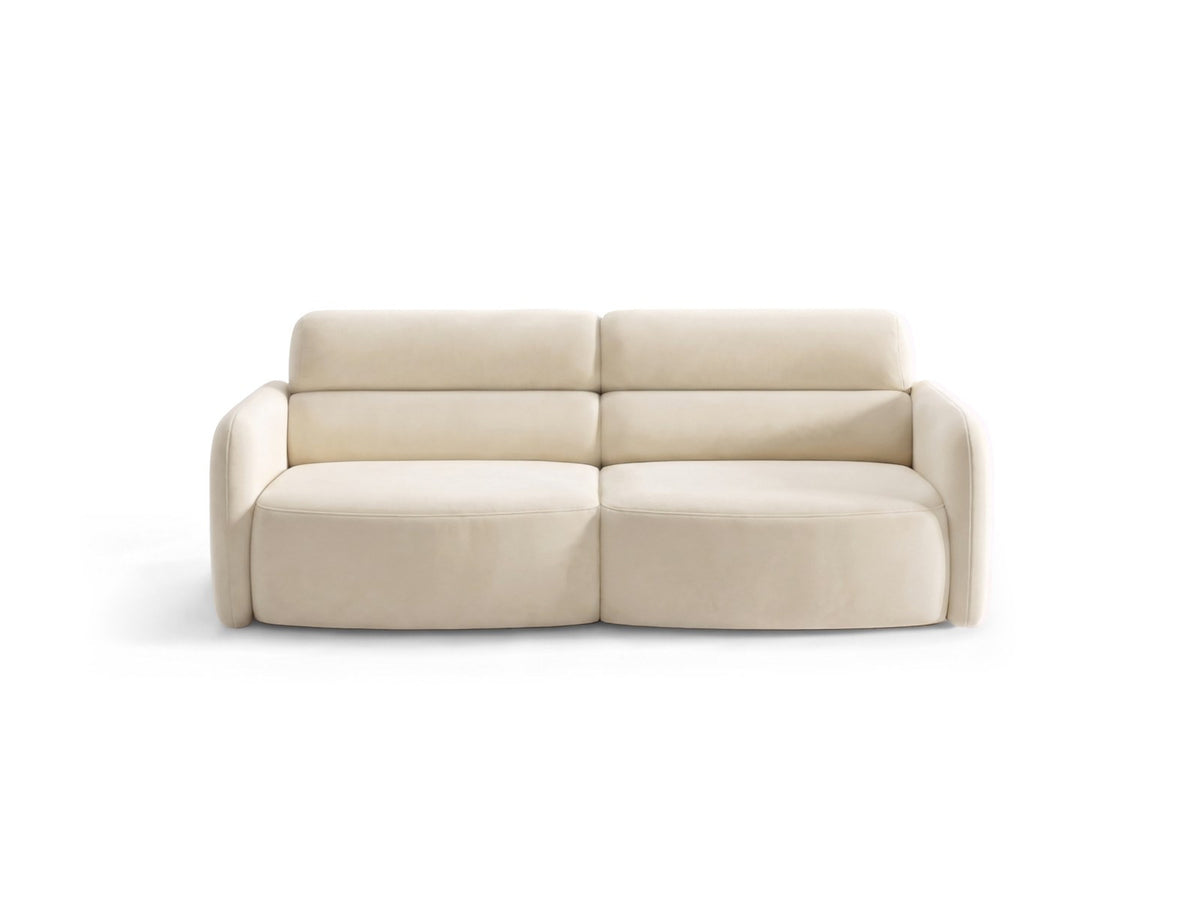 Dreisitzer-Sofa Malmo mit Stoffbezug und niedrigen schwarzen Kunststoffbeinen