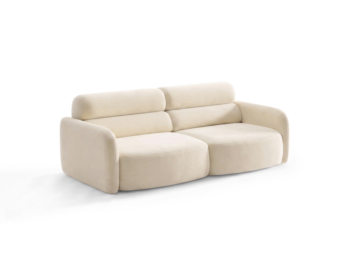 Dreisitzer-Sofa Malmo mit Stoffbezug und niedrigen schwarzen Kunststoffbeinen
