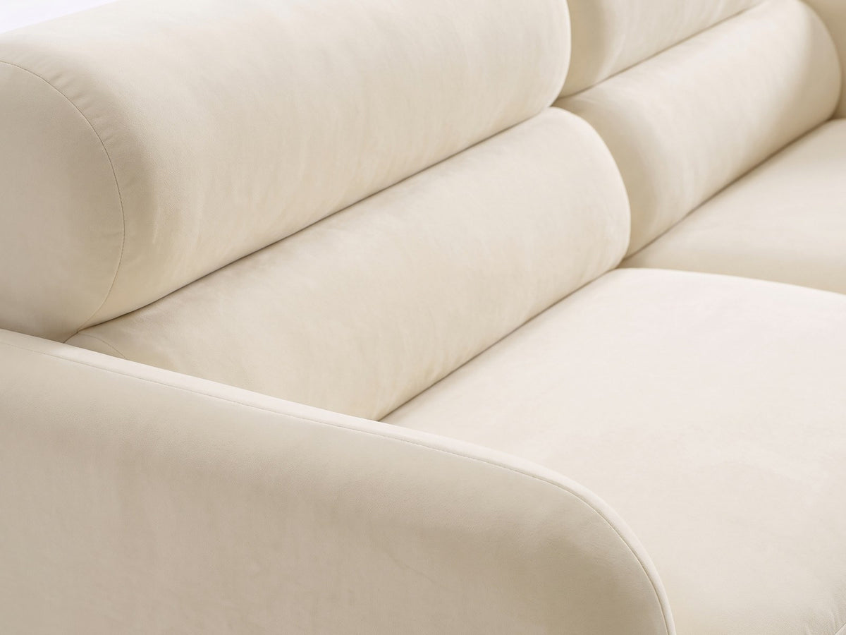 Dreisitzer-Sofa Malmo mit Stoffbezug und niedrigen schwarzen Kunststoffbeinen