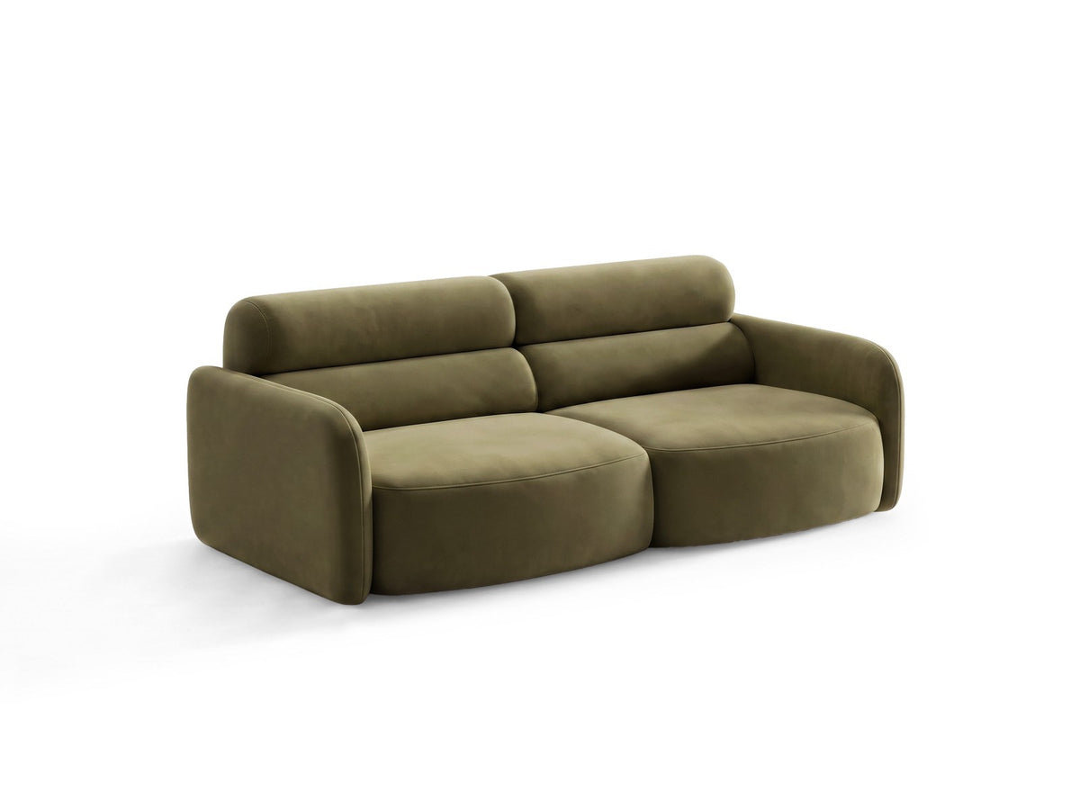 Dreisitzer-Sofa Malmo mit Stoffbezug und niedrigen schwarzen Kunststoffbeinen