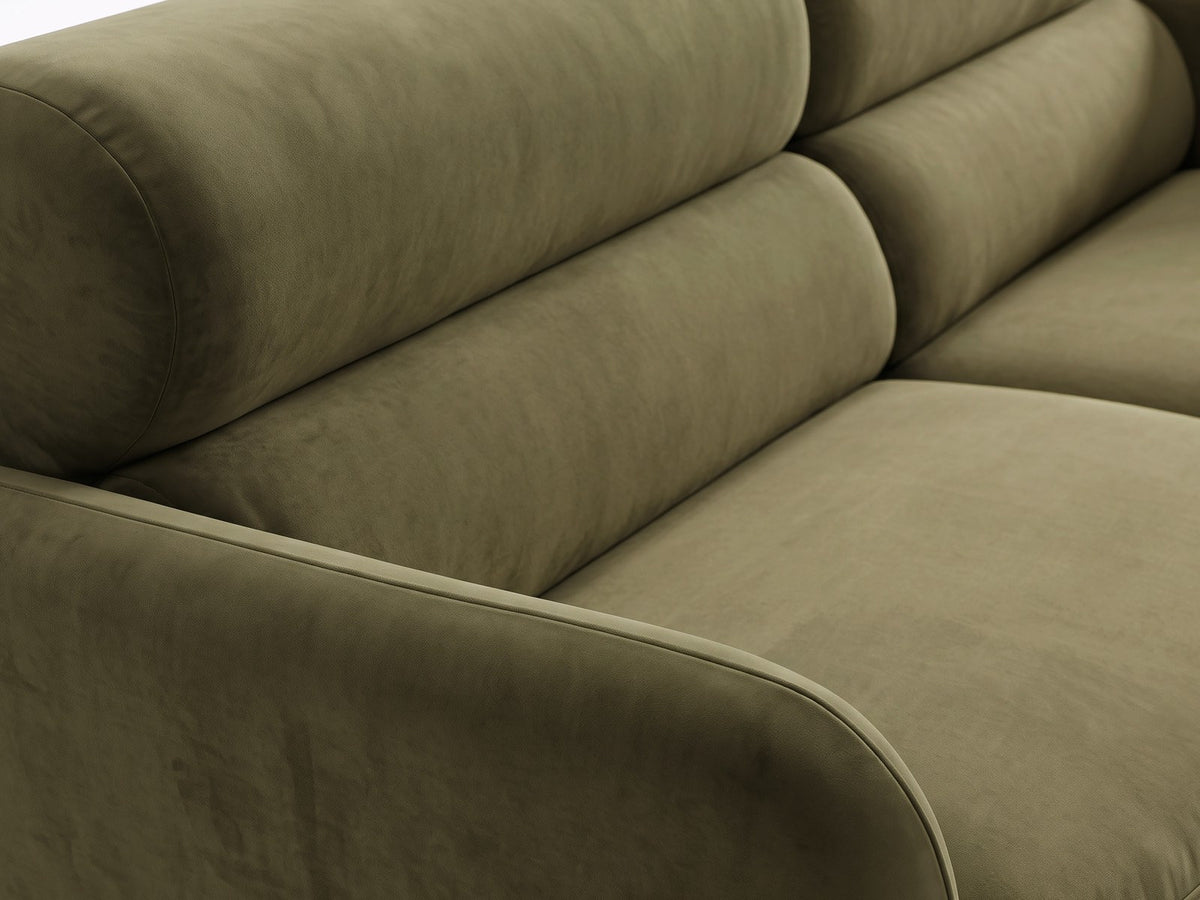 Dreisitzer-Sofa Malmo mit Stoffbezug und niedrigen schwarzen Kunststoffbeinen