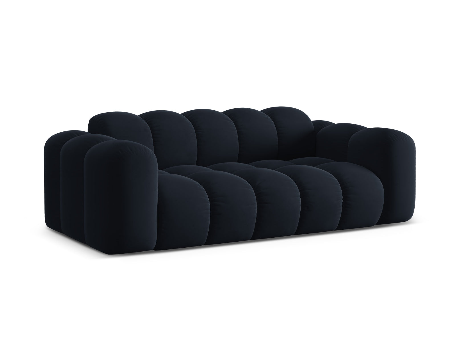 Elegantes 3-Sitzer Sofa Treno in Dunkelblau, stilvoll und modern, ideal für jedes Wohnzimmer, erhältlich bei KAQTU Design AG.