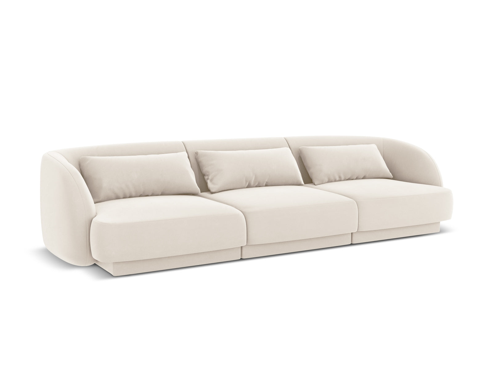 Tulum Velour Sofa 3 Sitzer 90cm in Light Beige präsentiert im Onlineshop von KAQTU Design AG. 3er Sofa ist von Cosmopolitan Design